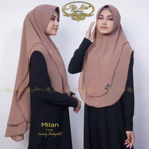 BISA COD! Hijab Instan Syari Kepala Pet Antem Kode MILAN Bahan Ceruti Babydoll By Ory AjeZas Collect