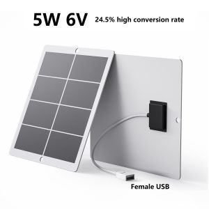 Mini Solar Panel 5W 6V Photovoltaic Module Glass Solar Panel Outdoor DIY Solar Charging Panel with Wire for Battery Charger