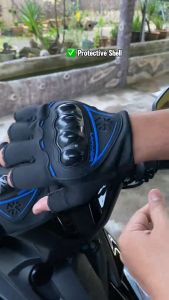 HOTOP Half Finger Gloves Motorcycle Cycling Glove Non-Slip Breathable Sarung Tangan Outdoor Sports Riding Fitness Knuckle Protection Hand Gloves