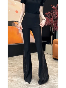 MANMI | Elegant Design French Style Slimming Mesh Flare Pants