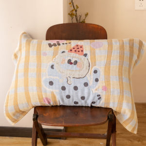 ผ้าห่มศีรษะแมวผ้าฝ้ายแท้สำหรับผู้หญิง ผ้าห่มศีรษะผ้าฝ้ายระบายอากาศได้ดี ผ้าห่มศีรษะผ้าฝ้ายแท้สำหรับคู่รักน่ารักและนุ่ม