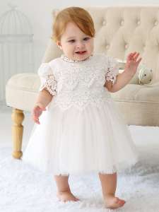 Wholesale Christening Gowns Baby Christening Dress Birthday Outfit for Baby Girls 3 Months Baby Dress