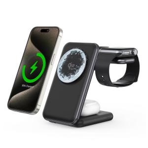 3 IN 1 25W Heat Dissipation Fast Charging Holder Stand For iPhone Samsung Bluetooth Earphone Watch Wireless Charging Bracket