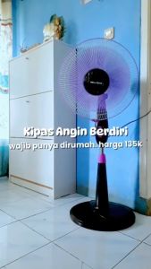 Kipas Angin Berdiri 16 Inch Welhome WH-1681 Stand Fan Turbo 50 Watt High Speed 3 Kecepatan Hemat Energi