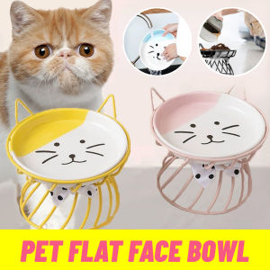 Ceramic Cat Bowl With Stand Cat Dog Food Bowl High Foot Bowl Pet Feeder Ceramic Bowl