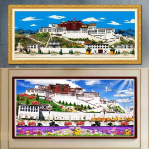 2024 New Arrival Diamond Painting Potala Palace Living Room Tibetan Rhinestone Precise Printing Cross Stitch Tibetan Autumn Landscape Mural