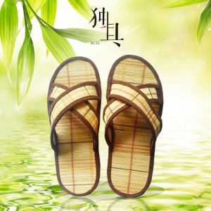 Home Sandals Mens Summer Sleeping Mat Oligostachyum Lubricum Pieces Bamboo Mat Slippers Interior Home Non Slip Flip-Flops Cross Slippers for Women