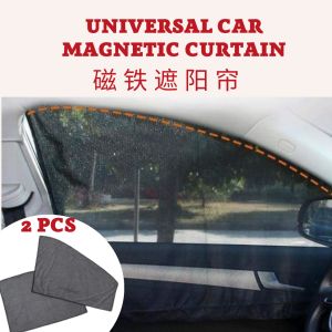 2 Pcs Universal Magnetic Car Sunshades / Magnetic Side Window Curtain 通用汽车磁铁遮阳帘 防晒防热防紫外线 Stretchable UV Protection Windshield