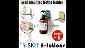 【SKIT SG】Bundle of 6 Wall Mounted Strong Adhesive Bottle Holder Without Hook Adjustable Shower Gel Holder Shampoo Hanging Rack Nail-Free Shower Shelf Easy Installation Bathroom Kitchen Accessories Hanger Wall Suction Hanging Holder Multi Purpose