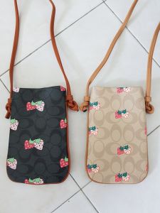 Strawberry Monogram PVC Mobile Handphone Pouch