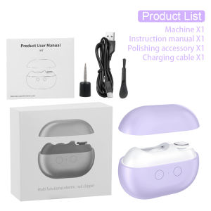 Electric Nail Cutter With Led Light Rechargeable Electric Painless Automatic Trimmer Suitable For Infants And Adults