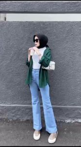 Celana Cutbray Jeans Wanita Highwaist Stretch Terbaru - Celana Panjang Jeans Wanita