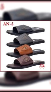 Marikina AN-05 Mens High-Quality Leatherette Close Slippers with Double-Stitched Edges