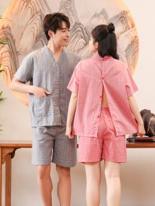 Pure Cotton Bathing Suit for Moxibustion And Massage Back Opening Front Opening Cardigan Male And Female with Button Design