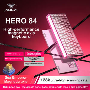 AULA | Bàn Phím Cơ Có Dây AULA HERO84 HE Đèn RGB Neon 84 Phím Trục Từ Tính 5 Lớp Đệm Tốc Độ Phản Hồi 8K Dùng Cho Máy Tính Để Bàn Laptop Máy Tính Bảng