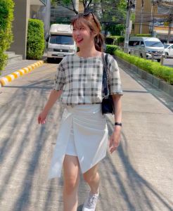 Dressupcorner กระโปรงเอวสูงดีเทลหน้า DCN01119