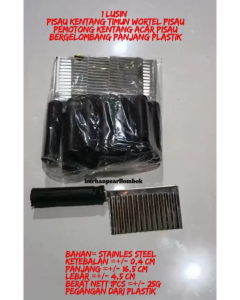 1 Lusin Pisau Pemotong Kentang Zigzag Pemotong Timun Wortel Serbaguna Potato Gerigi Panjang Plastik