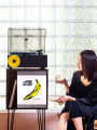 Fennessy Donut I5s Professional Desktop Black Vinyl Record Player Bluetooth Speaker Turntable High Quality Sound System. 