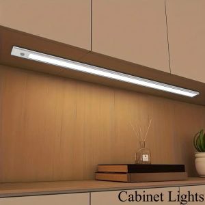 1PC 10/20/30/45cm Cabinet Lights Rechargeable Motion Sensor Indoor USB Charging Closet Light Battery Operated with 3 Color Lamp