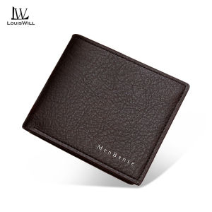 LouisWill Men Wallet Soft PU Short Wallet Large Capacity Multi-Card Position ID Credit Cards Holders Business Casual Purses Zipper Coin Pouch