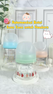 Botol Susu Bayi Newborn Kaca 0-6 Bulan 80ml 160ml Dot Bayi Anti Kolik BPA Free BB23