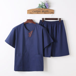 High-End plus Size Nanometer Cotton Linen Sauna Bathing Suit Massage Robe Set for Men And Women Pure Cotton Bathing Costume