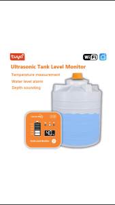 เซ็นเซอร์วัดระดับอัลตราโซนิก ME201R Tuya APP พร้อมจอ LCD แสดงอุณหภูมิ แสดงเวลา สำหรับการตรวจสอบระดับถังน้ำ