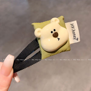 Cute Cartoon Bear Hair Clips Sweet Braid Edge Clips Womens New Style Cute Hair Accessories Bangs Holders Childrens Side Clips