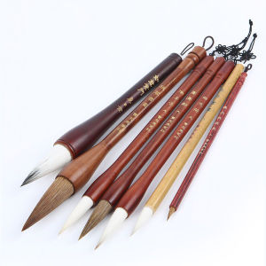 多款常用的书画专用毛笔Professional Calligraphy Brush Set for Beginners&Hobbyists - Traditional Wolf Hair Ink Brushes Large Size Spring Couplets/Writing Brushes Real Wood Handle (Multi-Style Bundle)