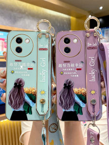 Ultra-Thin Full-Coverage Silicone Case for VivoY200i Phone Anti-Fall with Lanyard Cute Cartoon Design V2354A Ins Style Protection