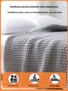 Cover Blanket Weight Blanket Export Gravity Blanket Quilt Weight-Adding Blanket Handmade Knitting Coarse Blanket Decompression Blanket Gravity Quilt Sleep Aid