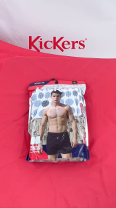 (2 Pieces) Kickers Pure Cotton Mens Underwear - K203-2X Assorted Patterns Woven Boxer Shorts