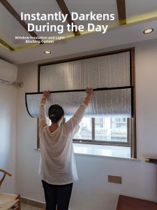 XIZHUYUAN | Total Light Blocking Solar Shade Curtain Heat Insulation No Translucency