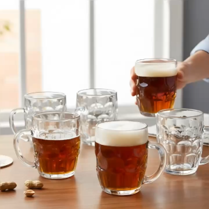 Bộ 12 Ly Thủy Tinh Vintage Uống Bia Trà Đá Nước Ép 270ml – The Dimpled Tankard Mug Set