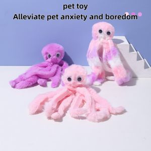 Soft Plush Octopus Cat Toy Cute Chewing Bite Resistant Pet Interactive Entertainment Toy for Kittens Cats Pet Daily Supplies