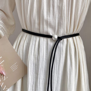 Pearl Thin Waist Belt for Dresses Womens Fashion Accessory