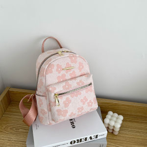 Fashionable Mini Dual-Shoulder Backpack for Women 2024 New Style Korean Version Student Bookbag Versatile Trendy Small Bag