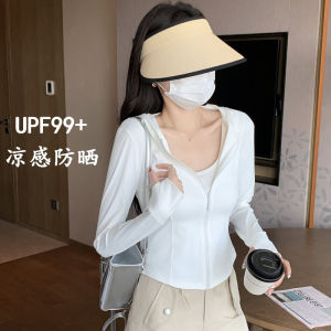 Womens Summer New Style Thin Ice Silk Cool Feeling UV Protection Clothing Breathable Lightweight Fitted Outerwear Coat