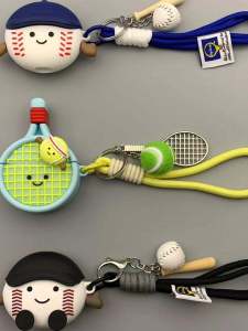 Cute Creative Jellycat Baseball Tennis Pendant Earphone Sleeves Applicable to New Arrival Airpods4 Generation Airpodspro Second Generation Earphone Sleeves Tide Airpods123 Generation Drop-Resistant Silicone Earphone Case Earphone Sleeves