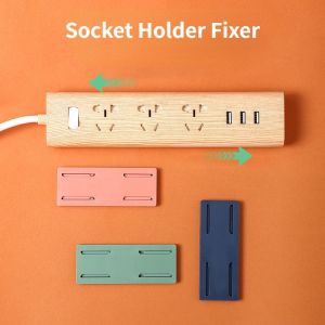 Socket Fixer Self Adhesive Wall Socket Holder Traceless Storage No-Drill Plug Socket Board Router Fixing Sticker