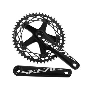 SKEACE Bicycle Crankset 144BCD Mountain Bike Square Hole Crank Aluminum Alloy Single Speed Crank Chainwheel 165mm 49T Crank Set