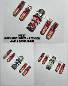 Termurah Paket Lampu Stop Rem Belakang 13 Mata + 4 Pcs Sein Jelly Kedip 3 Warna Universal - TPV