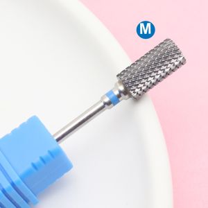 Large Flat Top Carbide Nail Drill Bit – Tungsten Carbide Barrel Bit for Acrylic Removal Gel Polish Removal & Nail Shaping