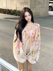 CHOUXIE | Áo Blouse In Hoa Form Rộng Thanh Lịch