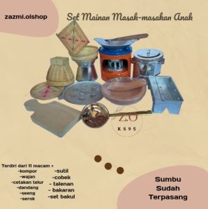 Set Mainan Masak-Masakan Anak Mini/Paket Wajan Ulekan Bisa Masak Beneran (Free Sumbu)
