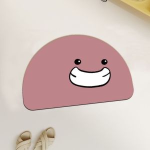VIKAMA Bathroom Non Slip Smiley Cartoon Mats Quick Drying Water Absorbent Bathroom Carpet Home Decoration Carpet