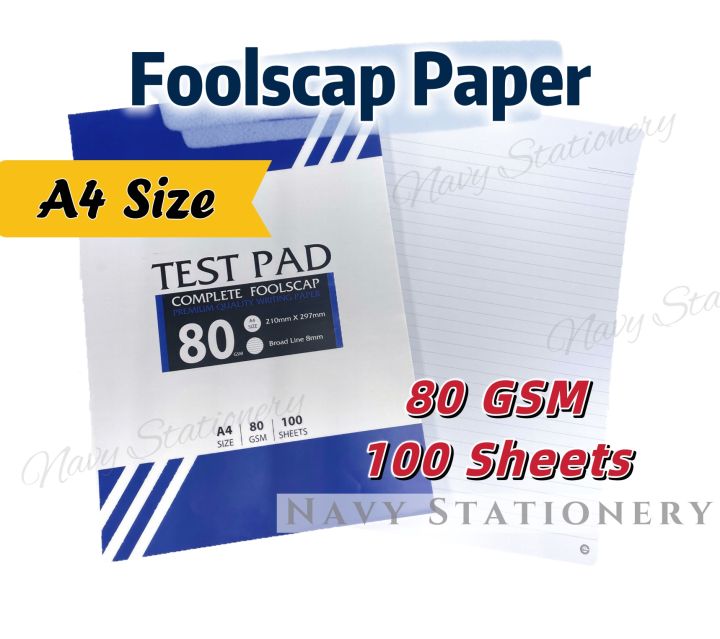 Foolscap Paper A4 Size 80 GSM 100 Sheete Lazada