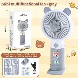 Quạt Cầm Tay Mini USB Có Thể Sạc Lại Với Giá Đỡ Điện Thoại Và Miếng Dán DIY Quạt Cỡ Bỏ Túi Dành Cho Người Lớn Và Trẻ Em Quà Tặng Làm Mát Mùa Hè