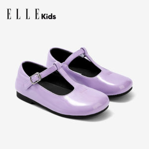 Princess Style Soft Bottom Childrens Shoes ELLE KIDS Spring New Casual round Toe Synthetic Leather Girls Footwear
