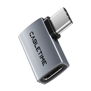 Cabletimes | CABLETIME 8K 60Hz 40Gbps Fast Charge 240W OTG Type C to C Adapter 90 Degree Converter USB4 Adapter for IPhone16 Adapter MacBook